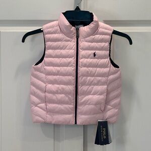 NWT Polo Ralph Lauren Reversible Quilted Vest (pink and blue) (size 4)